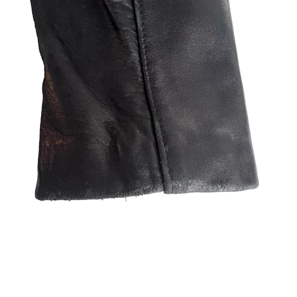 Marc New York Women L Black Genuine Leather Jacket Coat | Pockets, Lined 90s Lux - Picture 11 of 15